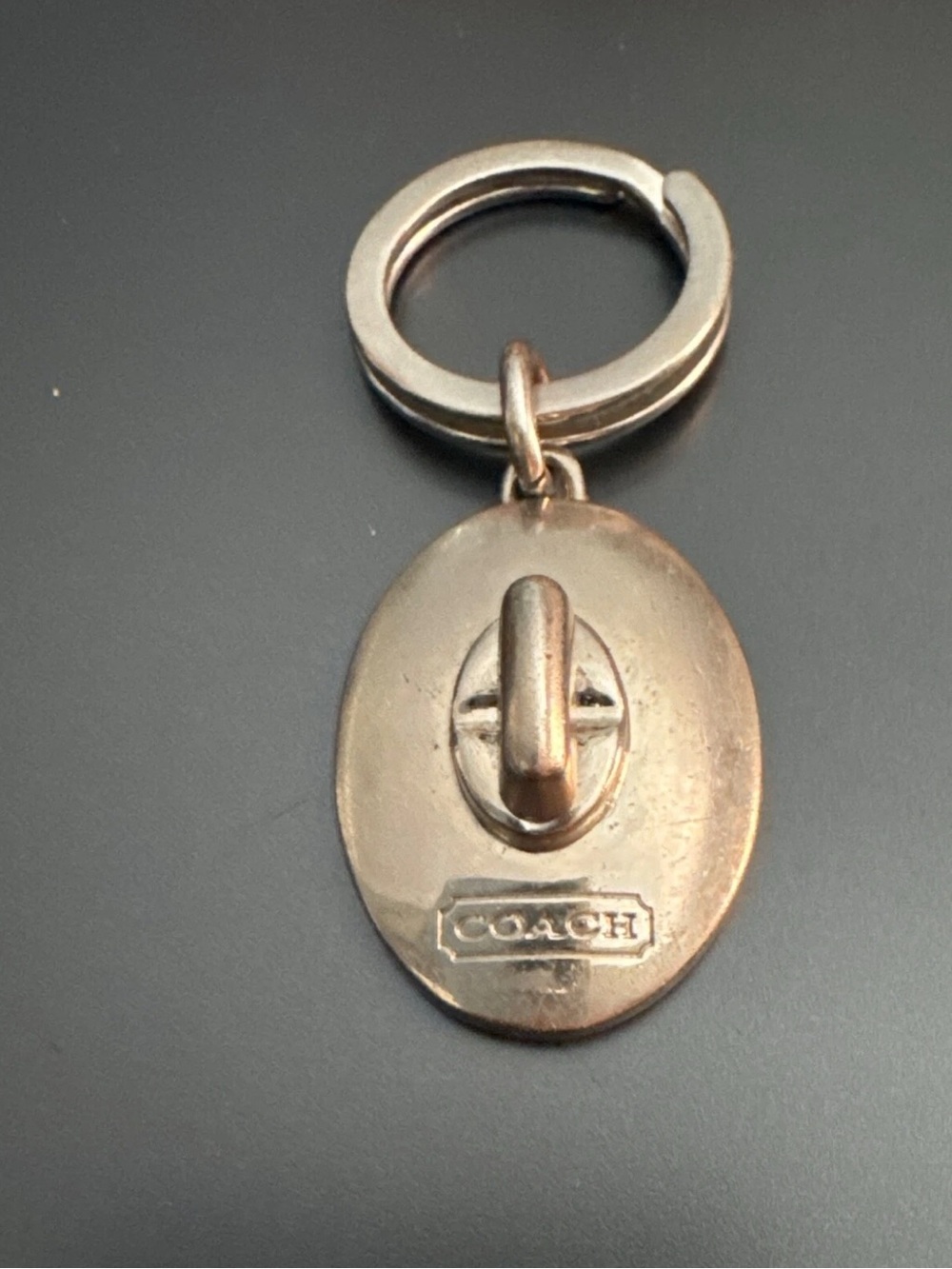 Coach Gold-Tone Oval Toggle Key Fob vintage